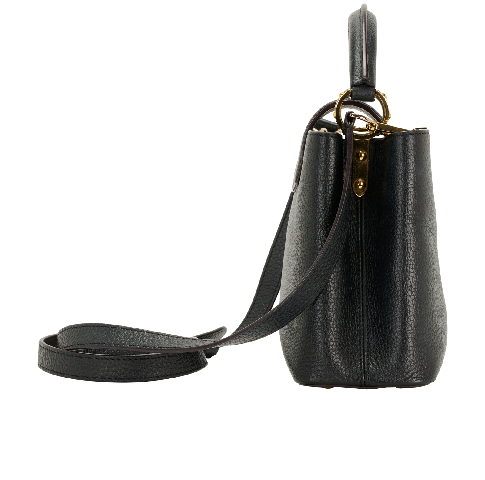 Capucines BB, &pound;1,900, Handbags, Black, Leather, Side view
